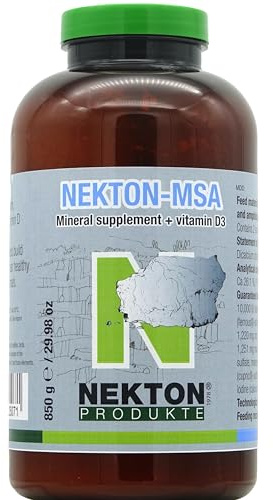 NEKTON-MSA | Mycket effektivt mineralpreparat för prydnadsfåglar, reptiler och amfibier | (850 g)