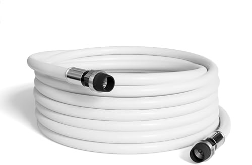 THE CIMPLE CO - RG6 Coaxial Cable 100 FT Outdoor - Indoor/Outdoor Dual Shielded Coax Cable for Satellite TV Antennas, Internet, CATV - Watertight Coax with Rubber Boots 100 Feet (30 Meters), White