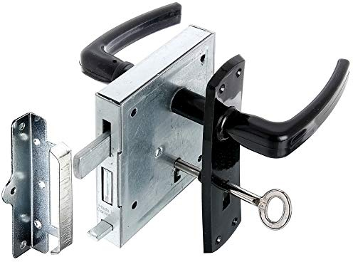 Alberts 214845 Serratura a scatola | con catenaccio | perforazione BB | zincato blu | 118 x 100 mm