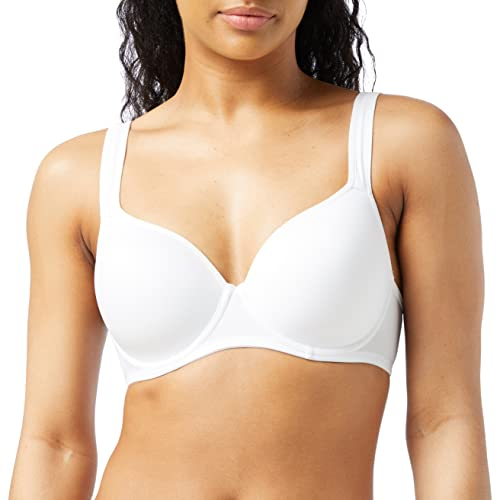 Dorina Rachel, Reggiseno Demi Leggermente Imbottito con Ferretto, Coppe Modellate, Spalline Regolabili e Morbido Tessuto Micro per Comfort Tutto Il Giorno, Bianco