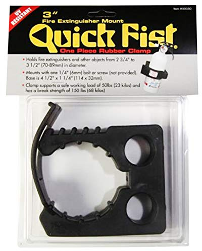 3 Quick Fist Clamp for mounting tools & equipment (Size: 2-3/4 Inch To 3-1/4 Inch Clamping Diameter; 4-1/2 Inch x 1-1/4 Inch Mounting Area), Black