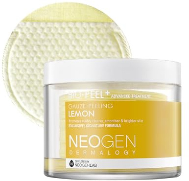 DERMALOGY by NEOGENLAB Bio-Peel Gauze Peeling Pads (Lemon, 30 pads) - Exfoliating & Brightening Peeling Pad with PHA & Lemon & Lemongrass - Korean Skin Care