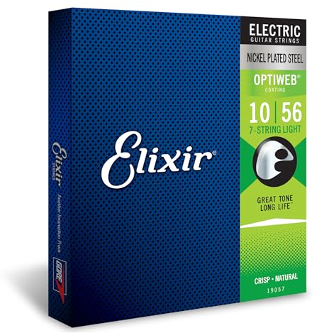 Elixir® Saiten 7-Saiter E-Gitarrensaiten mit OPTIWEB® Beschichtung, Light (.010-.056)