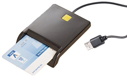 Xystec Lettori schede di memoria esterni - chipcard: Lettore di smart card USB e lettore di smart card, Compatibile HBCI per Homebanking, supporta i comuni standard industriali delle smartcard per PC