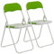 Harbour Housewares Padded Folding Chairs - Green - Pack of 2 - Easy Store Metal Frame Foldable Desk Chair for Office, Dining, Kitchen