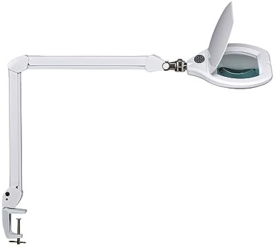 LED-Lupenleuchte Maulcrystal, stufenlos dimmbar, Metall, 17 Watt, weiß, 84 x 26 x 51 cm