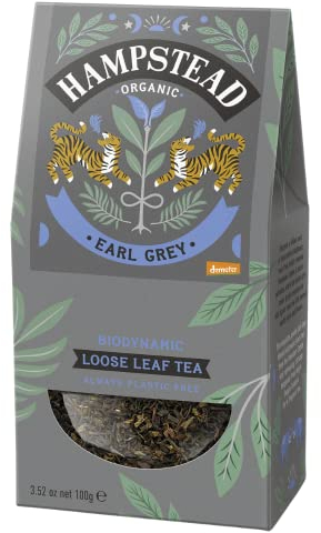 Hampstead Organic Earl Grey Loose Tea Pouch 100 g (Pack of 6) | Plastic Free | 100% Organic