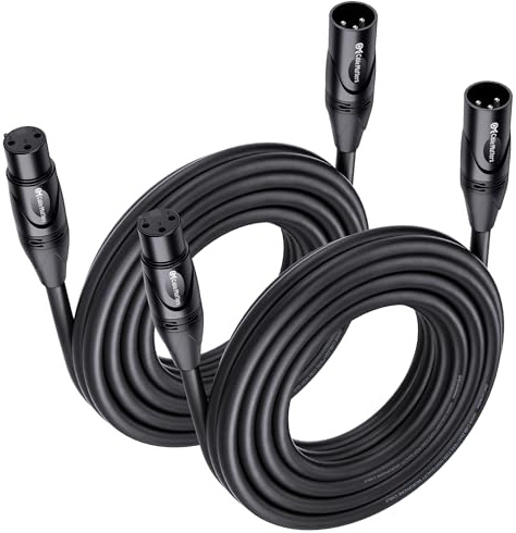Cable Matters 2-Pack Premium XLR to XLR Cable, Microphone Cable, M-F, 20ft