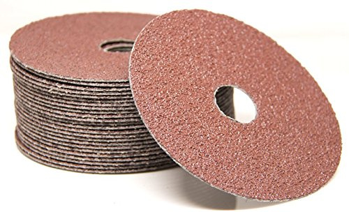 Benchmark Abrasives 4 1/2 Inch Sanding Discs Aluminum Oxide Resin Fiber Grinding Disc for Grinding, Stripping on Wood, Fiberglass, Metal, 7/8 Arbor Angle Grinder Sanding Disc, 25 Pack - 24 Grit