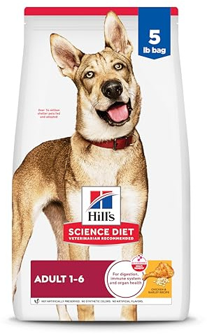 Hill's Science Diet Adult 1-6 Dry Dog Food, Chicken & Barley, 5 lb. Bag