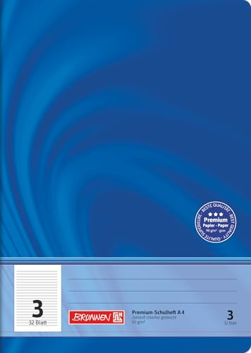 Brunnen 104440302 Premium-Schulheft DIN A4, 32 Blatt, Doppelheft