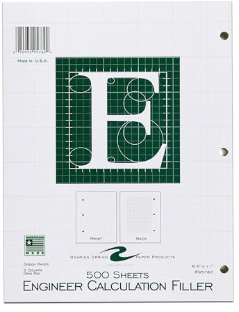 Roaring Spring Millimeterpapier, Block (500 Sheet) Green Paper Filler grün