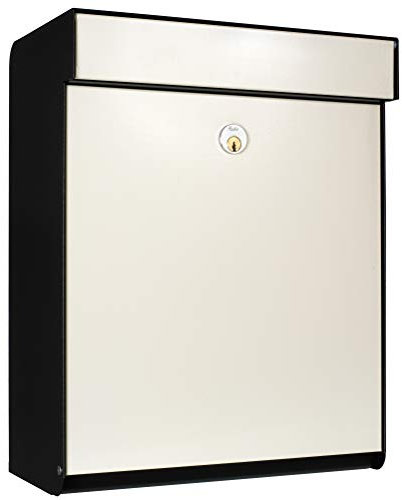 Allux Grundform Postfach F47380 - Briefkasten aus galvanisiertem Stahl und Ruko Schloss, Creme