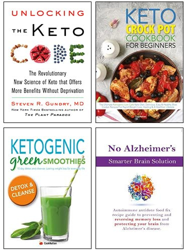 The Keto Crock Pot Cookbook For Beginners, Ketogenic Green Smoothies, No Alzheimer's Smarter Brain Keto Solution, Unlocking the Keto Code [Hardcover] 4 Books Collection Set
