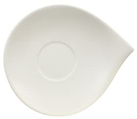 Villeroy & Boch Flow Untertasse, 18 x 15 cm, Premium Porzellan, Weiß 44 EU