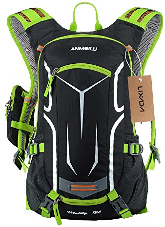 Lixada Fahrradrucksack 18L, Damen Herren Leichter Kleiner Tagesrucksack Wasserdicht Wanderrucksack Sportrucksack MTB Rucksack Skirucksack mit Regenschutzkappe Helmabdeckung 5.5 inch Handytasche für Den Alltag