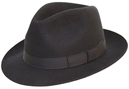 H&D Navy Hand Made Gents Fedora Felt Trilby Hat 100% Wool New (60CM)