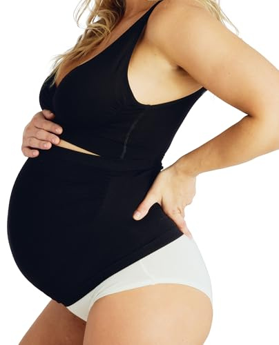 Belly Bandit Belly Boost Pregnancy Support Band - Comfortable & Discreet Grow-with-You Pregnancy Belly Band with Ultra-Soft & Breathable Knit, Black, Small