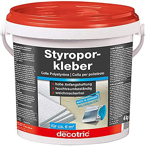 Decotric 1102001 Styroporkleber Renoviervlieskleber, weiß, 4kg