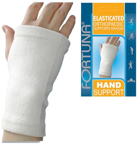 Fortuna Elasticated Hand Support – Orthopaedic Compression Brace for Arthritis, Sprains & Strains – Pain Relief & Injury Recovery Bandage – Fits Left or Right Hand – Breathable & Comfortable (L)