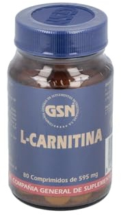 GSN | L-Carnitina Tartrato | Aumento de Energía, Rendimiento Deportivo y Recuperación | Incrementa Fuerza y Vitalidad en Dietas | Quema Grasas | Reduce Sensación de Hambre | 80 comprimidos | 748 mg