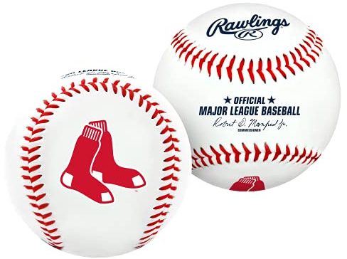 Jarden Sports Licensing Rawlings MLB Boston Red Sox Team Logo Baseball, Official, White