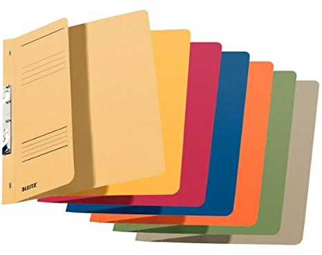 Leitz Schlitzhefter (1/2-Vorderdeckel, A4, kfm. Heftung, Manilakarton, sortiert) 5 Stück