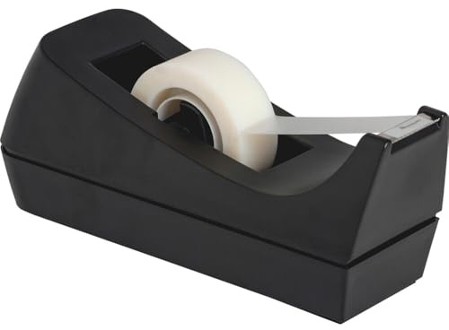 Business Source 32954 Tape Dispenser, Holds 1/2-Inch -3/4-Inch x36 Yds, 1-Inch Core, Black