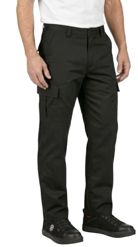Lee Cooper LCPNT205 arbetskläder-cargobyxor för män, svart, 40W_S
