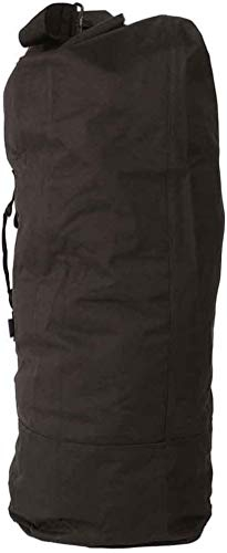 Mil-Tec US Seesack mit Doppelgurt PES (75 Liter) • Bundeswehr Rucksack mit 2 gepolsterten Schultergurten + Tragegriff • Military Reisetasche • Militär Ausrüstung • Outdoor Reisesack • Farbe: Schwarz