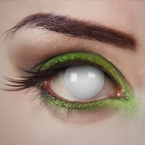 Aricona lentilles de contact lentilles de couleur - lentilles annuelles blanches - lentilles de contact Halloween horreur blanche - sans correction
