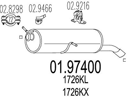 MTS Silencieux arrière Pot d'Échappement 01.97400