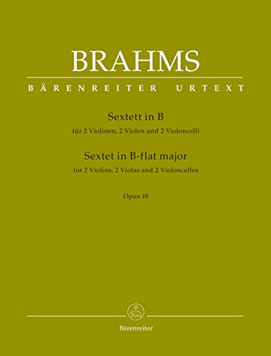 Sextett in B-Dur op. 18 für 2 Violinen, 2 Bratschen und 2 Violoncelli: Stimmen im Umschlag