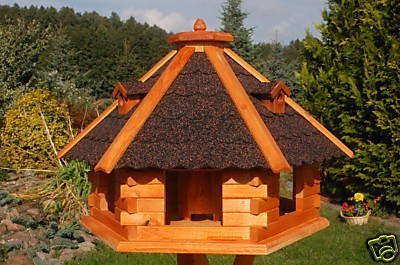 Deko-Shop-Hannusch XXL Vogelhaus, Vogelhäuschen behandelt mit Bitumschindeln