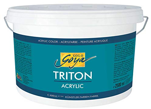 KREUL 17217 - Solo Goya Triton Acrylfarbe weiß, 2500 ml Eimer, schnell und matt trocknend, Farbe auf Wasserbasis, in Studienqualität, vielseitig einsetzbar, gut deckend und ergiebig