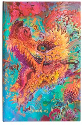 Paperblanks Agende 18 Mesi 2025, Drago Infuocato, Maxi, Verticale, Chiusura con Fascia Elastica