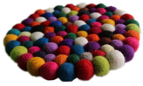 Fairtrade Filz Untersetzer Topf Untersetzer kunterbunt 22 cm handgefertigt aus Reiner Wolle