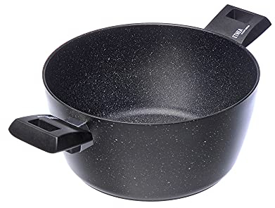 Moneta Etnea Casseruola 2 Manici 24 cm, effetto pietra, Made in Italy