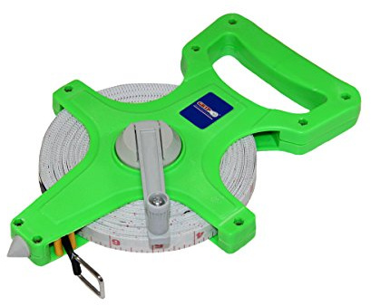 Grip 100' x 1/2 Open Reel Tape Measure - Locking Hand Reel, Flexible, ABS Plastic Housing - Used for Larger Measurements - Garage, Home, Workshop, Construction, Sports