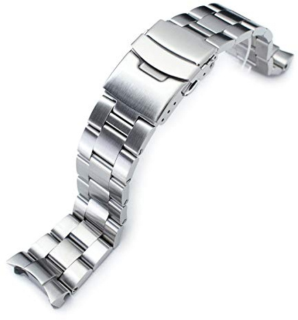 MiLTAT 22mm Watch Band for Seiko SKX007 SKX009, Super-O Screw-Link, 20mm Clasp Size