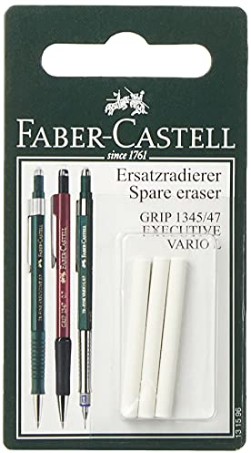 FABER-CASTELL 131596 - Ersatzradierer für Druckbleistift Grip 1345/1347, 3 Stück