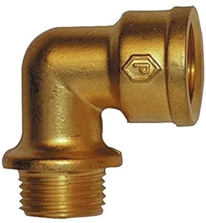Cornat ángulo de 90 grados, latón con rosca interior y exterior, A 1/2 IG, B 1/2 pulgadas, 1 pieza, t396101