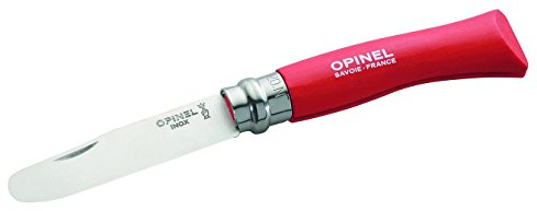 Herbertz Opinel 0442001698 - Navaja con Punta Redondeada y Mango en Carpe, Color Rojo, Talla 8 cm