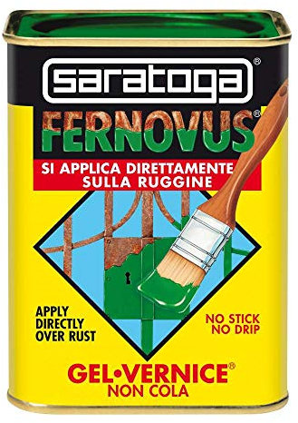 SARATOGA Vernice Gel Antiruggine Pronta All'Uso Senza Bisogno Di Trattamenti Preliminari, Latta Da 750 Ml Verde Prato Brillante