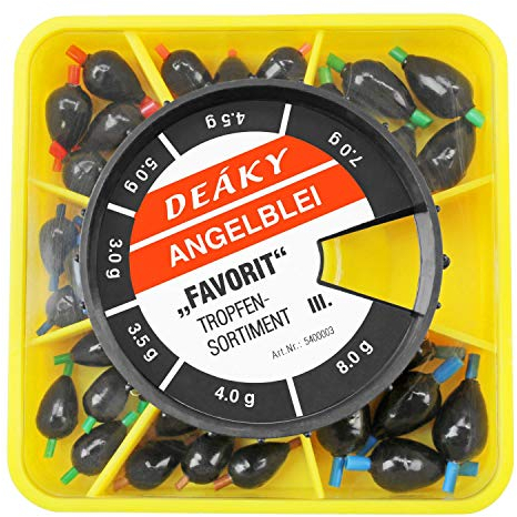 Angel Domäne Tropfenblei Wettkampf Angel Bleisortiment 35 Stück 3-8g schwarz