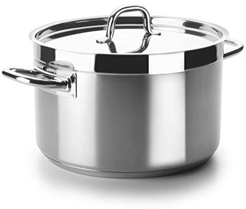 LACOR 54033 Fleischtopf mit Deckel Durchmesser 32 cm Chef Luxe Silber