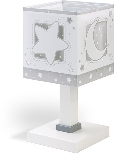 Dalber Lámpara Mesilla Infantil Luna y Estrellas Moon Light Gris, 40 W
