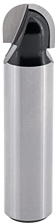 ENT 12368 Fresa para molduras cóncavas, en carburo, vástago (S) de 12 mm, radio (R) de 6,35 mm, D 12,7 mm, NL 9,5 mm, SL 40 mm, trabajos en madera, fresadora