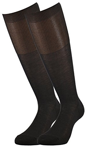 Fontana Calze, 6 Paia di Calze Uomo Lunghe in 100% Cotone Filo di Scozia, Testa di Moro, Taglia 42-44,5
