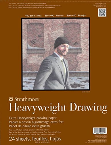 Strathmore 400 Series Heavyweight Drawing Pad, Medium Surface, 11x14 Wire Bound, 24 Sheets